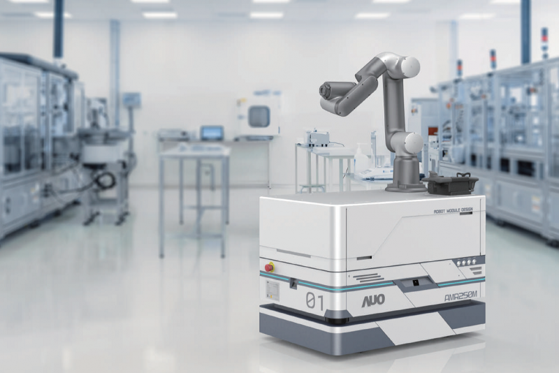 888腾博会整合AI人工智慧、IoT物聯網與Cloud雲端平台服務，開發模組化AMR 250M自主移動機器人，滿足多元自動化生產需求，在智慧工廠中扮演著串接和搬運的角色